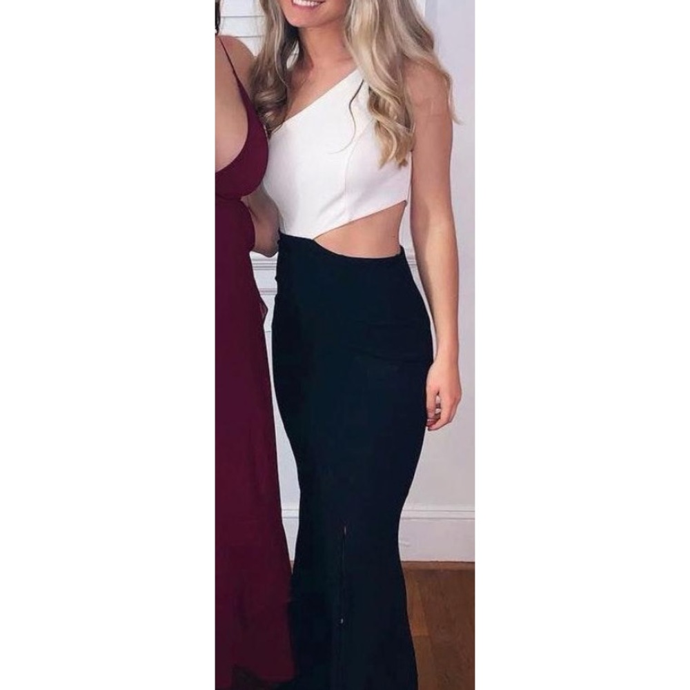 Black and white formal dress